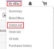 my ebay watch list summary.